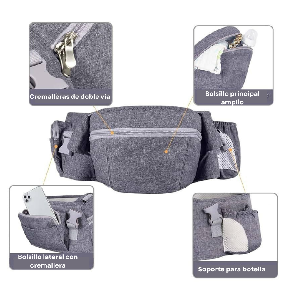 Portabebé con Asiento de Cadera Seguro